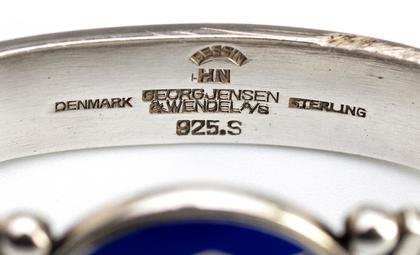Georg Jensen Sterling Silver & Enamel Napkin Ring - Cherub 258, Harald Nielsen